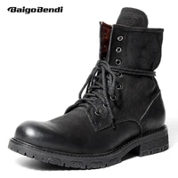 new arrival must have mens full grain leather mid calf soliders boots man winter motorcycle cool shoes