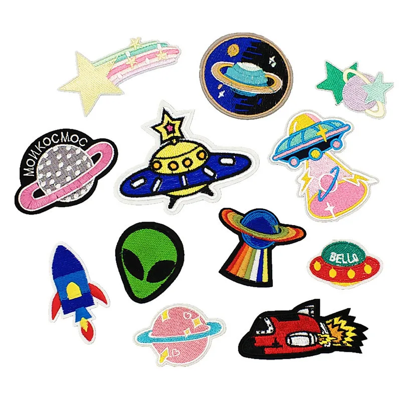 Патчи PGY UFO Alien вышитые патчи для утюга нашивки одежды DIY астронавт полосы