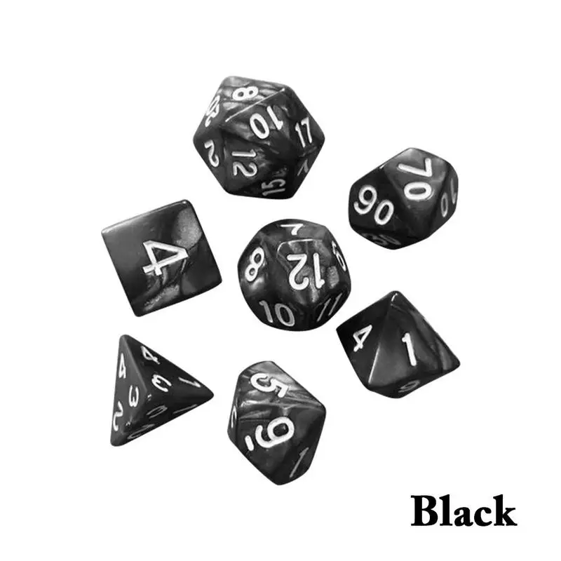 Dados De Rpg 7 шт./компл. многогранные РПГ игры игральные кости с мраморным эффектом D4 D20
