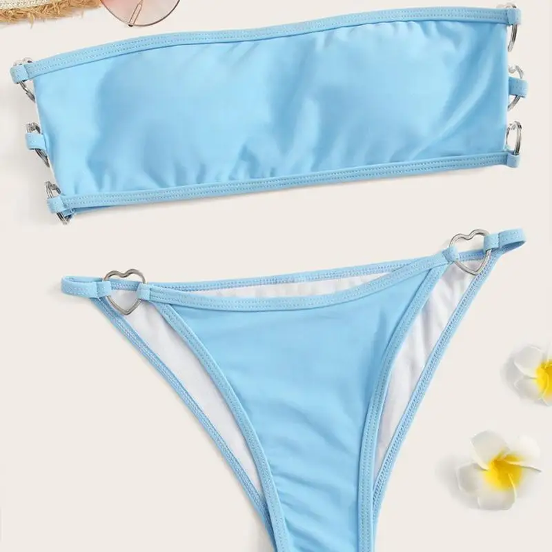 Misswim Бандо купальник женский сексуальный с высоким вырезом бикини 2019 кольцо