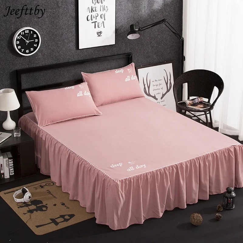 Лидер продаж Комплект постельного белья из 3 предметов с юбкой однотонная