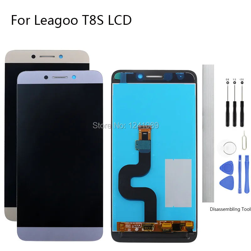 Сменный экран для Leagoo T8S сенсорный ЖК 5 дюйма 1080*1920 серый золотистый экран|Экраны