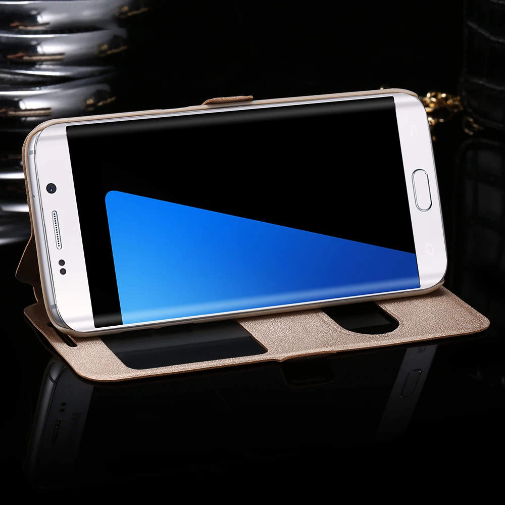 Чехол из искусственной кожи KISSCASE для Samsung Note 4 5 S4 S5 Galaxy S8 Plus S7 S6 Edge с откидной