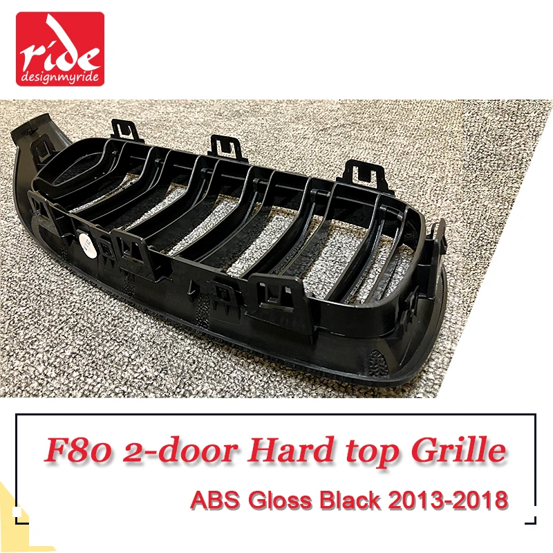 F80 2-door Hard top Front Grille ABS Gloss Black M-Style Double Slats Grills M3 420i 430i 435i 440i Kidney 13+ | Автомобили и