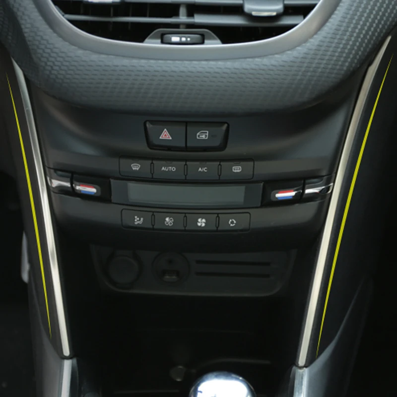 

My Good Car Central control air conditioner side decoration bright strip Car styling for peugeot 2008 Car accessories
