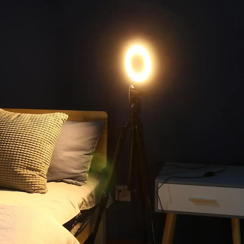 Dimmable светодиодный студийный фотоаппарат кольцо свет фото телефон видео круглая