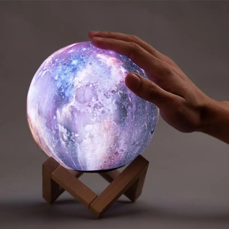 Дропшиппинг Новый 3D принт звезда луна лампа 3 цвета Изменение сенсорный ночник