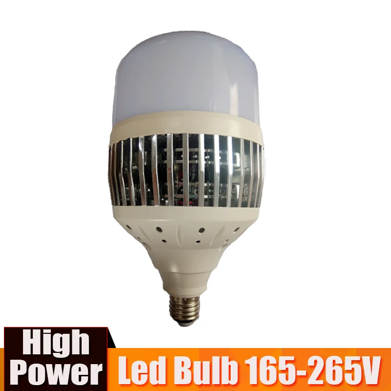 Высокая Мощность 150 W 100 Вт 80 50 Светодиодный лампочки E27 E40 220 V лампа высокой яркости
