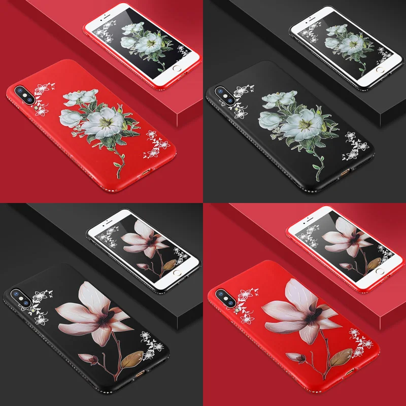 Flower Hoes For Samsung Galaxy A6 A8 2018 Plus Note 9 S8 S9 Case J4 J6 J2 Pro Core J5 J7 Prime Bling Diamond Cases Cover |