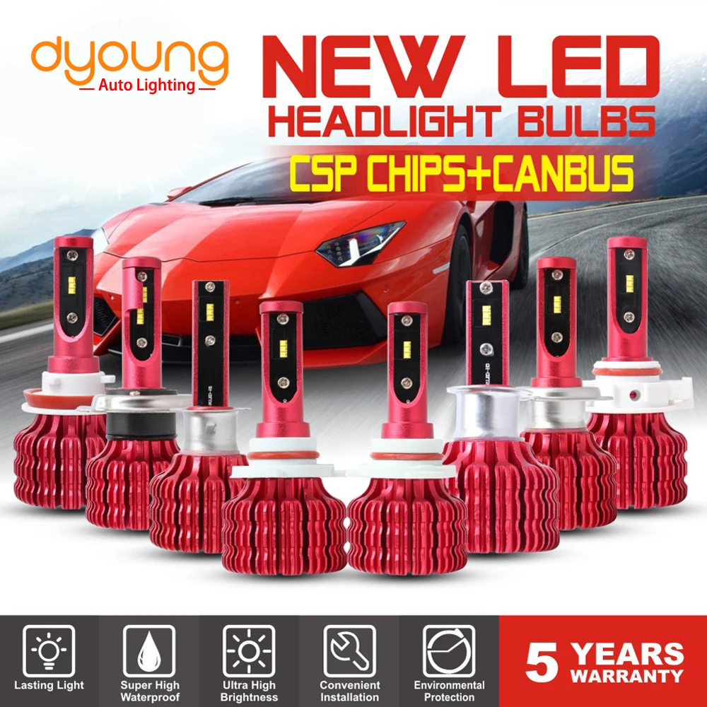 Dyoung X9Red 2 шт. новые светодиодные фары 6500 к Автомобильный свет Стайлинг h4