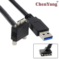 chenyang usb 3 0 to 30 degree slant angled micro usb screw mount data cable 1 2m for industrial camera