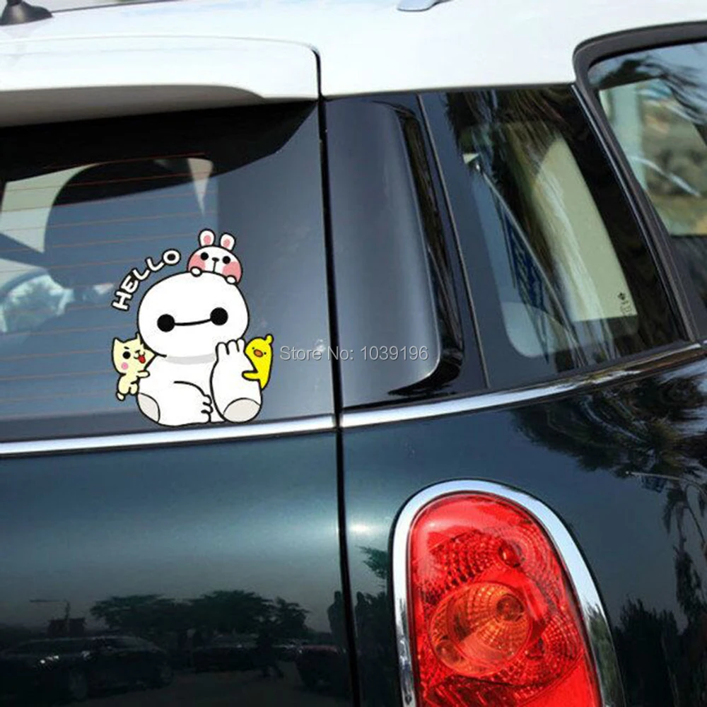 Новый дизайн автостайлинг Hello Baymax креативная Автомобильная наклейка мультяшная
