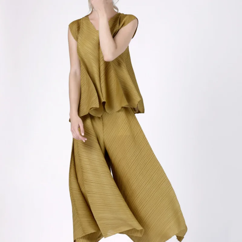 LANMREM 2020 Новая Летняя мода Женская плиссированная одежда тонкий v-образный вырез