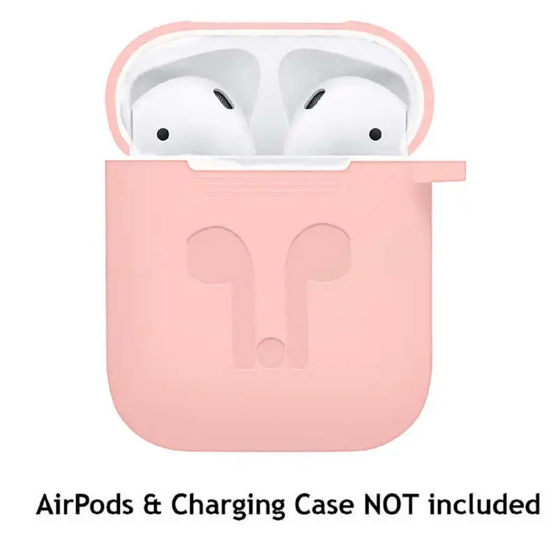 Силиконовый чехол Крышка с карабином из зернистой кожи брелок для Apple Airpods