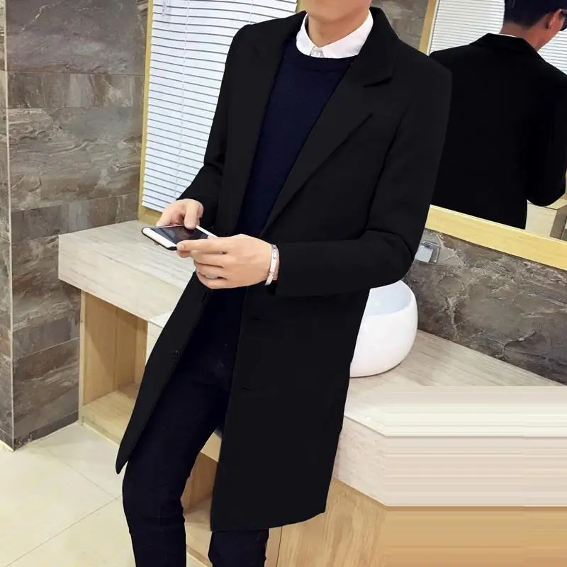 Узкие Masculino Casaco компридо и куртка Chaqueta Larga Hombre манто Homme на весну зиму Hiver мужчин РК
