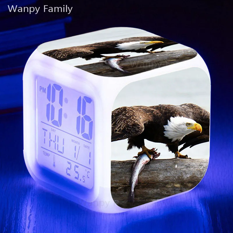 Raptor Falcon LED Alarm Clock 7 Color Glowing Digital Kids Gift Multifunction Desktop Electronic Watches | Дом и сад