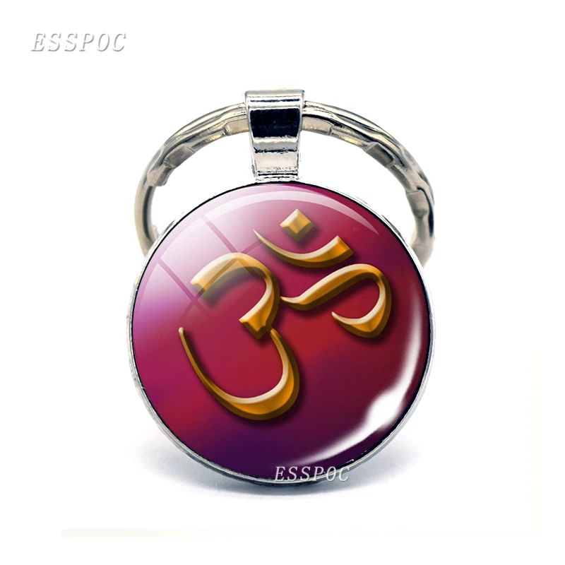 Hinduism Shiva Buddha Ganesha Keychain God Durga Vishnu Lakshmi Amulet Om Yoga стеклянный кабошон для кулона Key Chian
