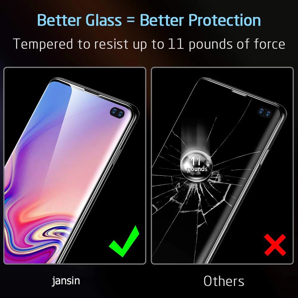 Jansin для Samsung Galaxy S10 Plus Защитная пленка экрана закаленное стекло + защитное |