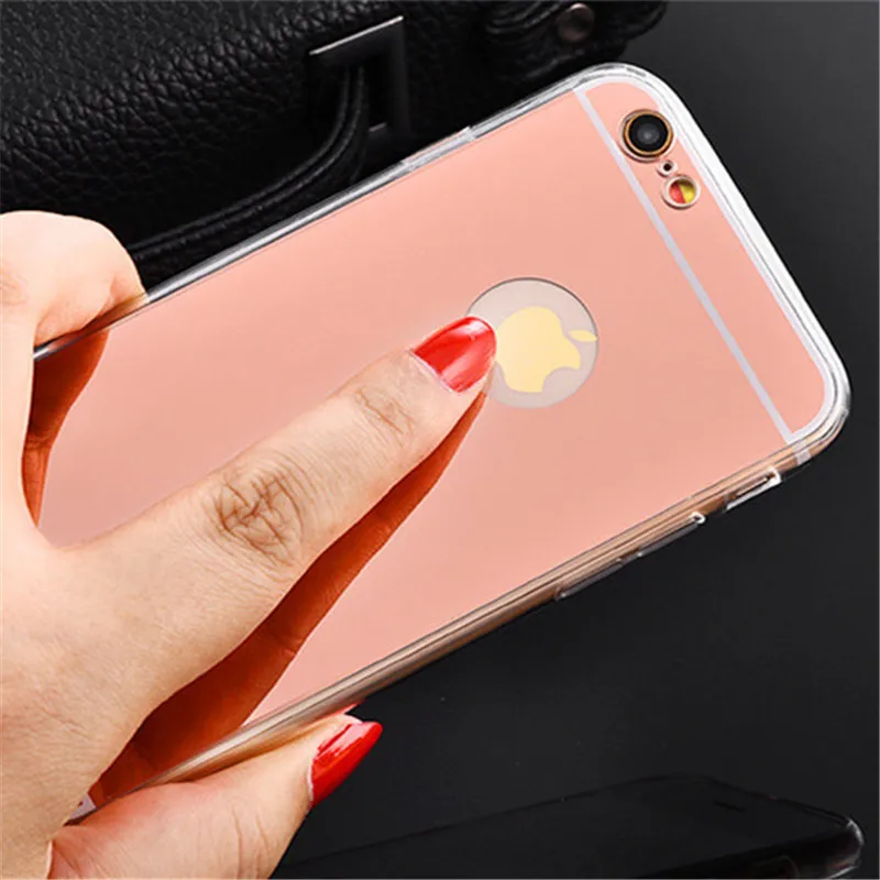 Зеркальный Мягкий Силиконовый ТПУ чехол-бампер для Apple iPhone X 5 5s 6 6s Plus 7 8 | Мобильные