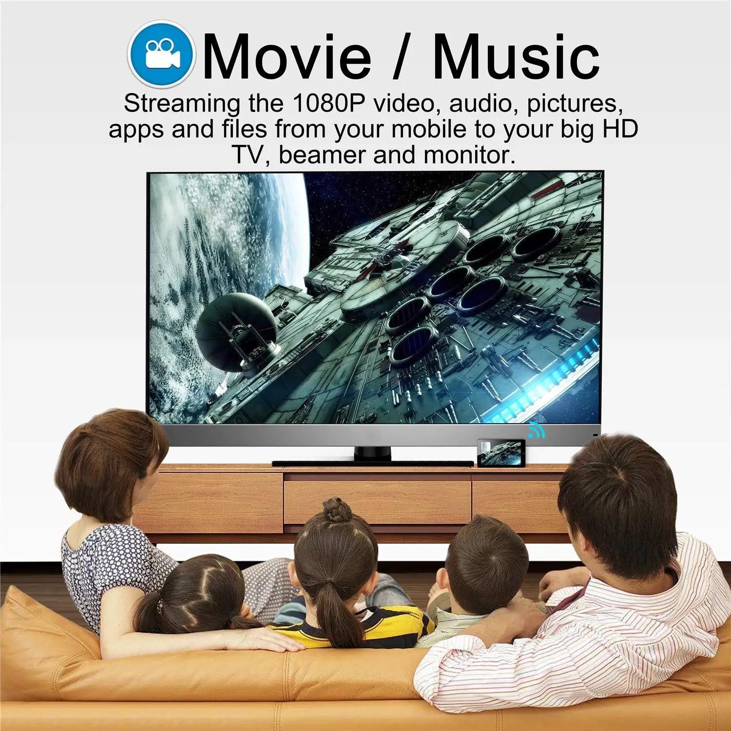 Беспроводной и проводной 2 в 1 1080P WiFi дисплей ключ для ТВ высокоскоростной HDMI донгл