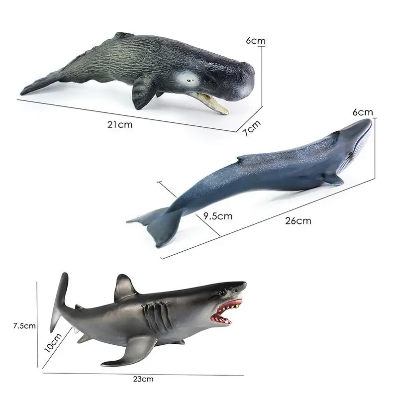 

Large Emulational Blue Whale Sperm Whale Shark Simulation Model Of Solid Plastic Animal Model Action Figures Kids Boy Gift Home