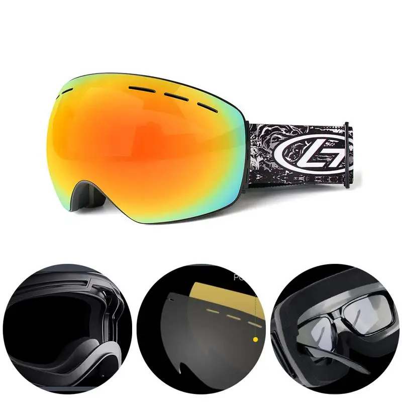Новинка 2019 лыжные очки из ТПУ двухслойные анти запотевающие взрослые большие