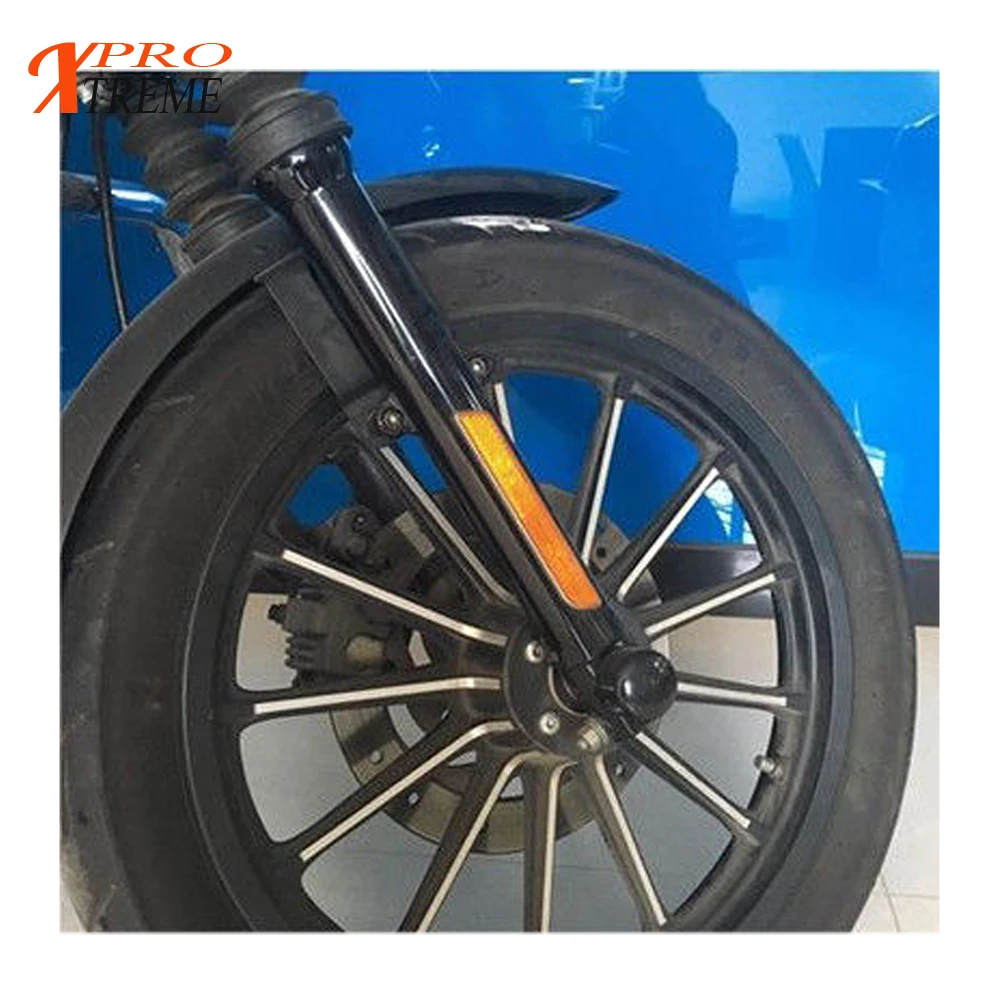 Motorcycle 2 PCS Plastic Front Fork Reflector Lower Legs Slider Safety Warning For Harley lower leg sliders Dyna Super Sportster |