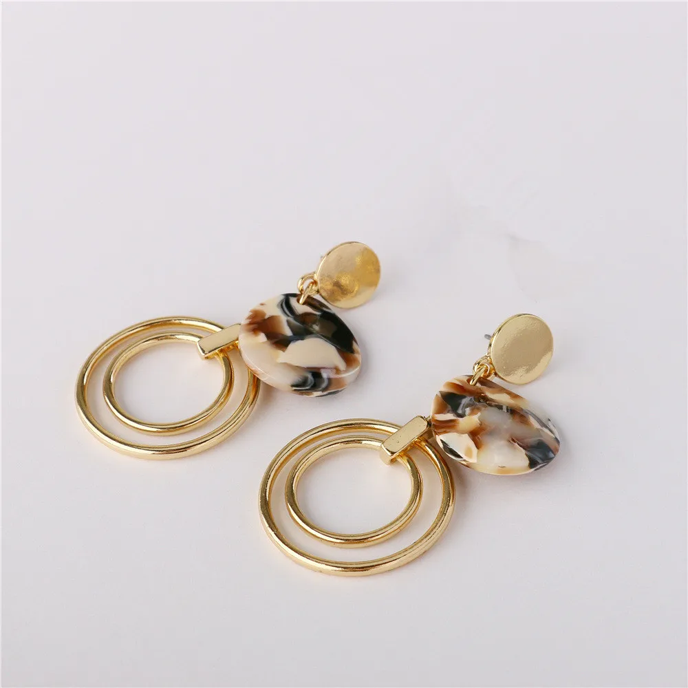 2019 изысканные серьги с узором из смолы Темперамент Европейский и американский