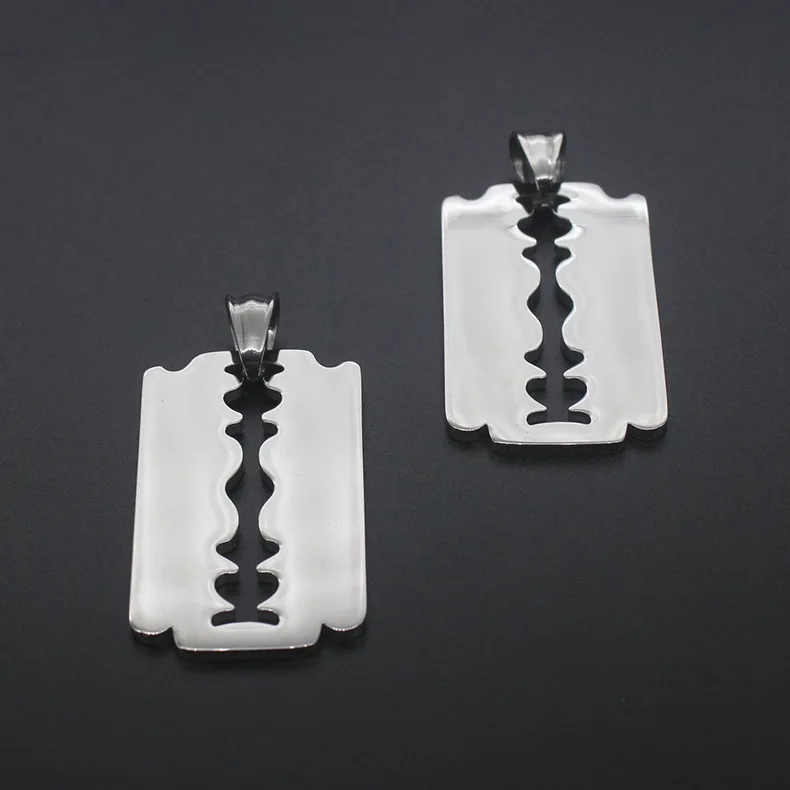 2019 креативное мужское ожерелье из нержавеющей стали с бритвенными лезвиями