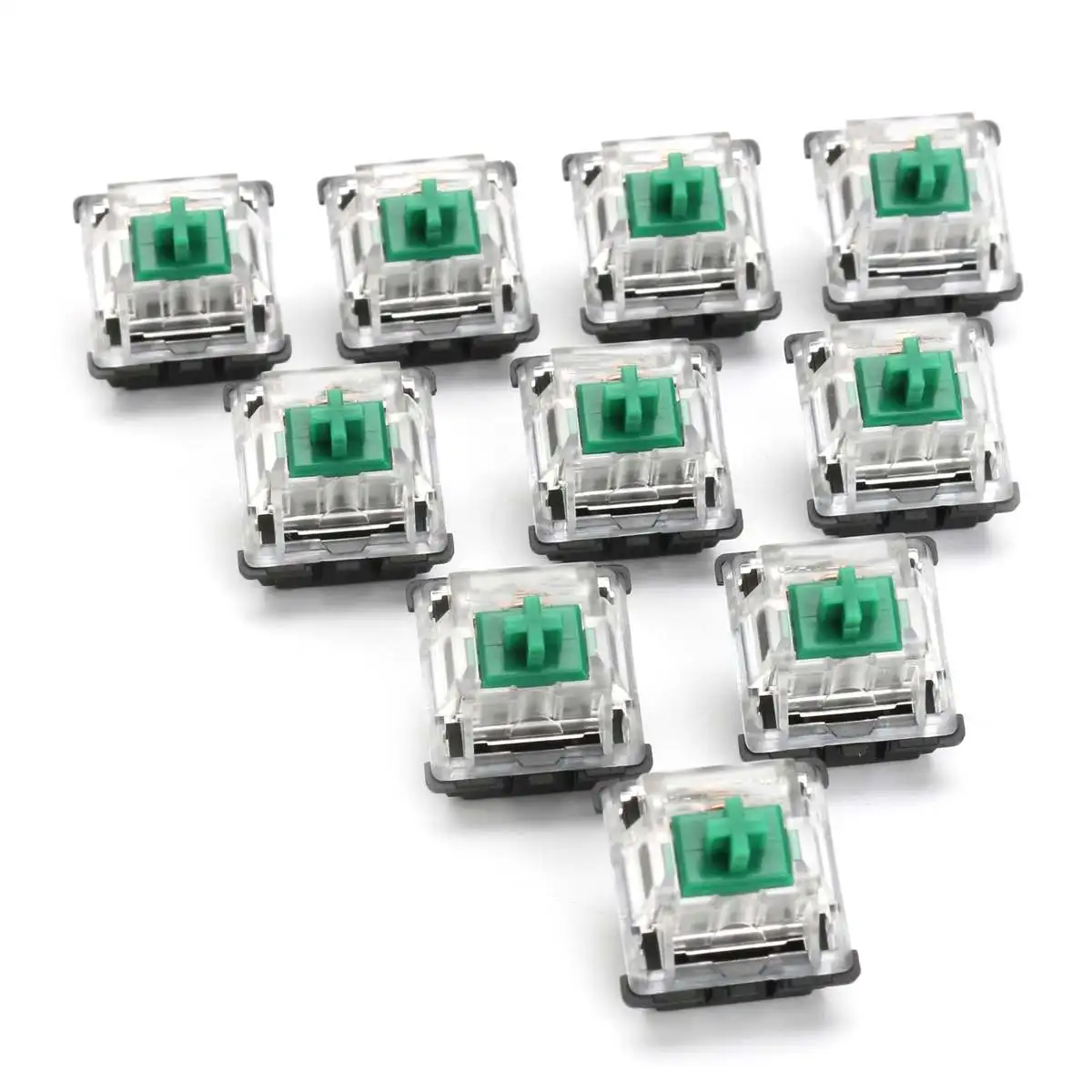 10 шт. RGB механический переключатель клавиатуры 3 Pin для Cherry MX Gateron SMD KeyCap зеленый