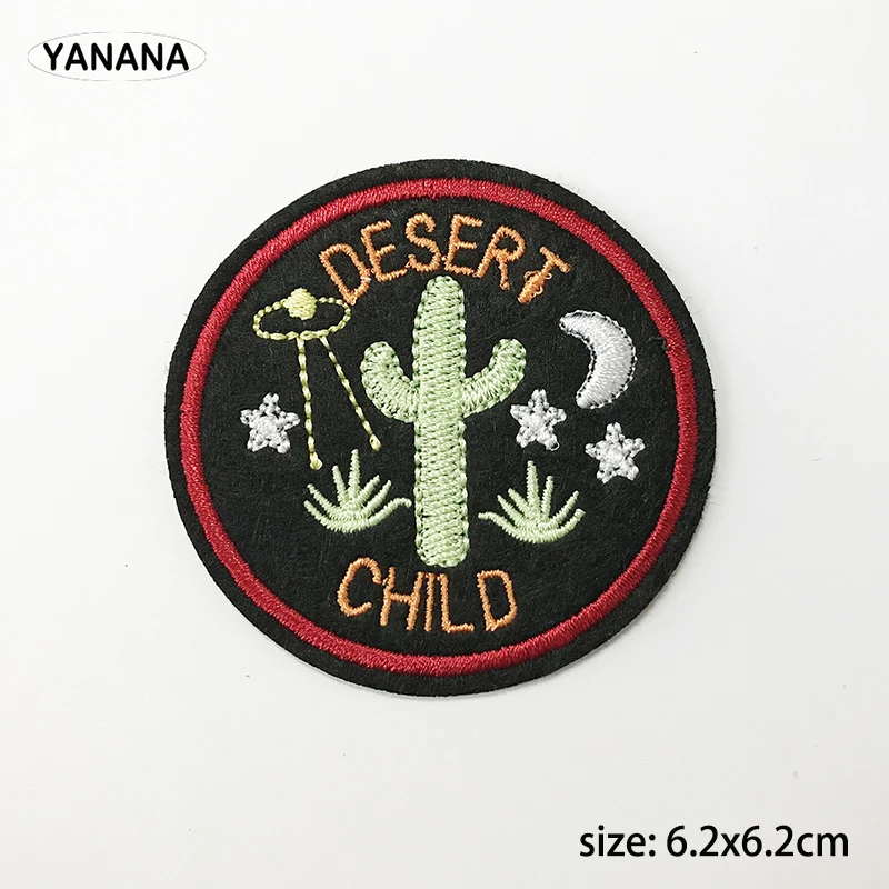 

Cactus desert child embroidery with badges Iron on Patches for Clothing DIY Hobby collection