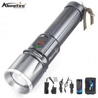 alonefire x900 cree xml t6 led zaklamp aluminum flashlight torch zoom lanterna waterproof lantern hike 26650 battery usb charge