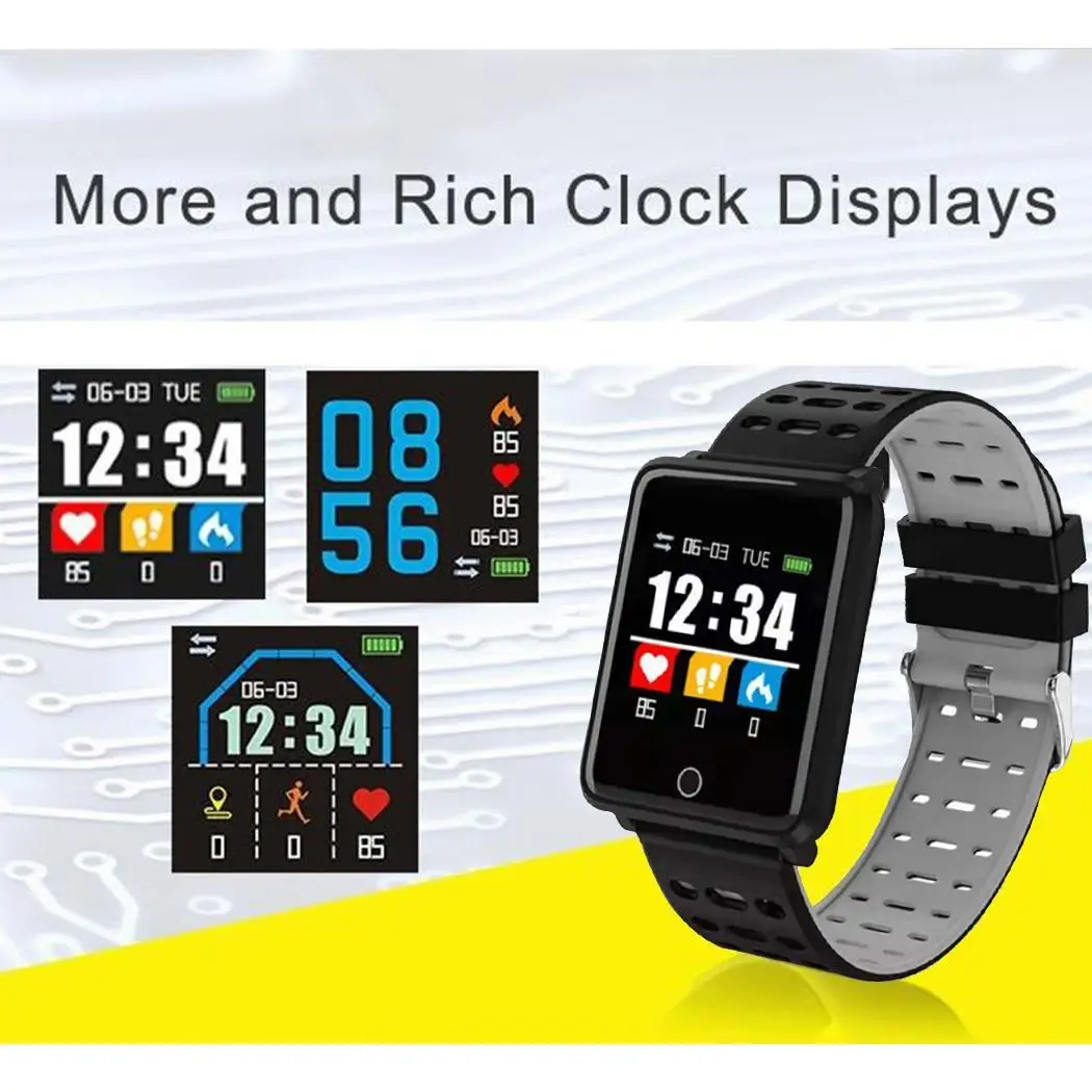 Мультифункциональные Смарт часы браслет кровяного давления ТПУ Сердце 180 mAh