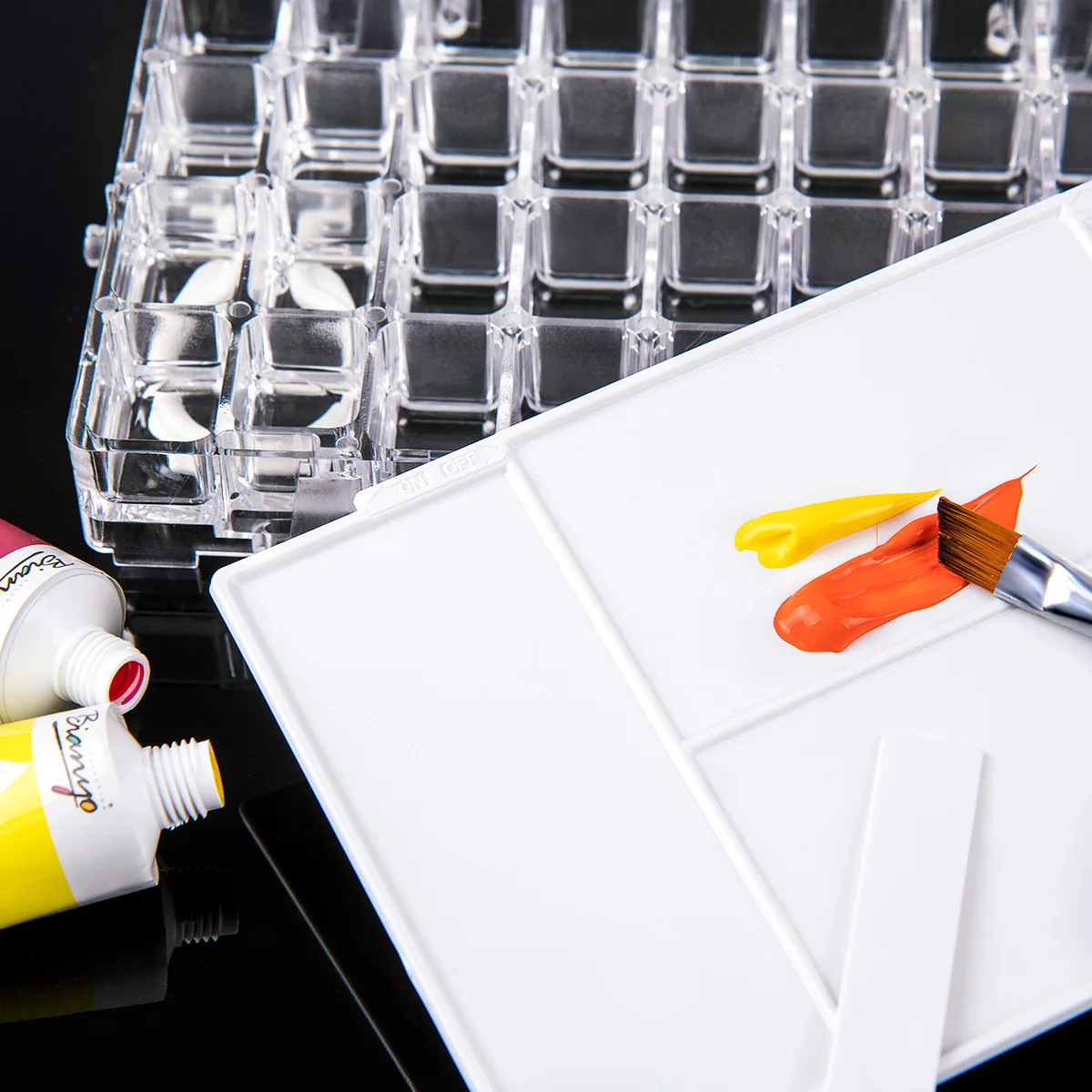 

24/36 Lattice Watercolor Painting Palette Professional Palette Painting School Art Stationery Supplies Non-toxic Plastic