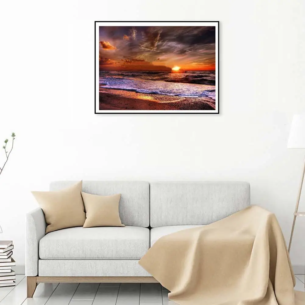 30x40 см морской закат вышивка крестиком DIY мозаика Полный Круглый Алмаз живопись