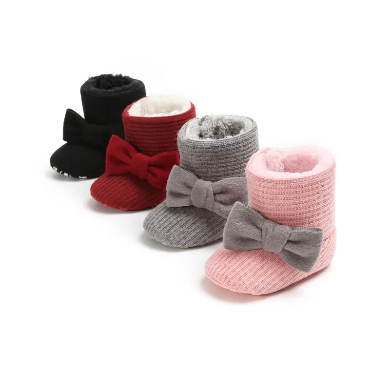 WONBO beb&eacute; en primer lugar los caminantes zapatos de beb&eacute; mariposa nudo zapatos de beb&eacute; zapatos de invierno mantener caliente-1
