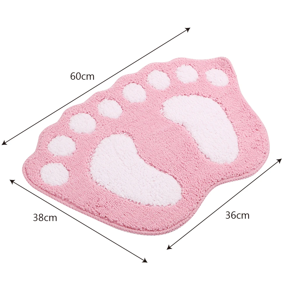

Absorbent Anti-slip Mat Big Feet Pattern Bibulous Floor Mat Bedroom Bathroom Floor Door Mat Shaggy Carpet 40*60cm