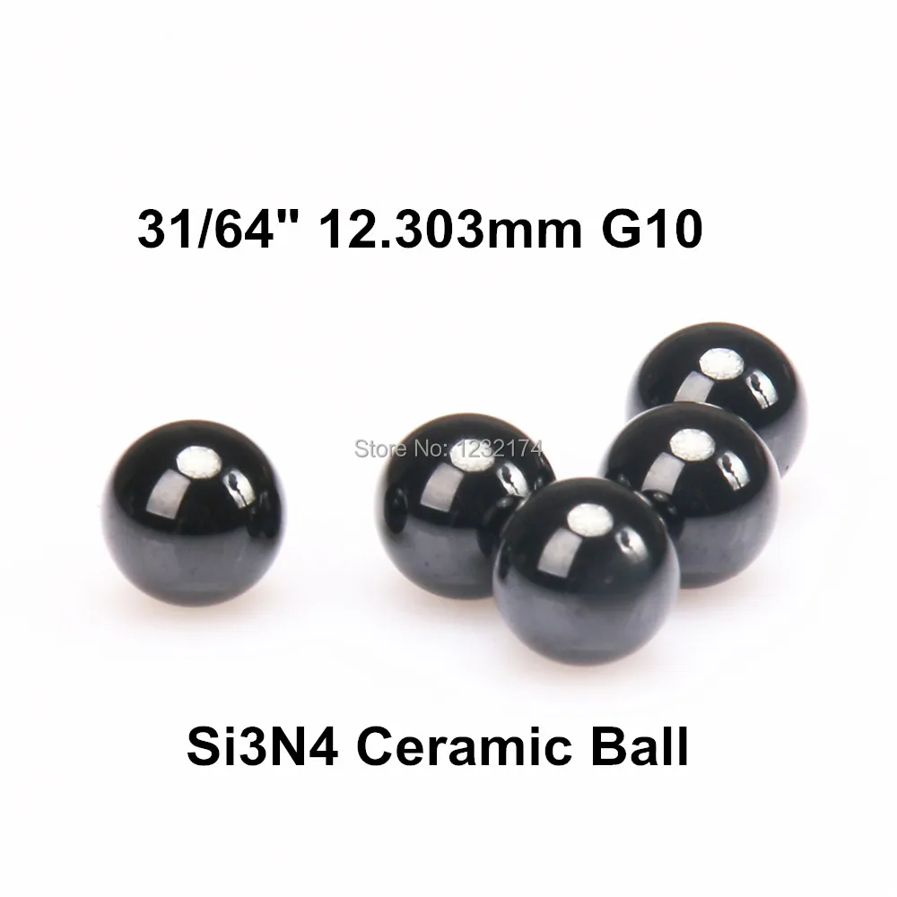 

31/64" 12.303mm Silicon Nitride Ceramic Ball Si3N4 G10 50PCS/Lot used in Bearing,Valve ball,linear slider 12.303mm ceramic ball