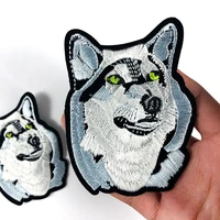 pgy 2018 new arrival 1pair cool wolf iron on patches animal embroidered patch appliques for diy t shirt jeans jackets badges