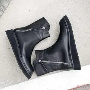 Лидер продаж! Ботинки мужские зимние из натуральной кожи, на толстом каблуке