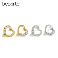 6 pairs heart stud earrings for women bijoux femme brincos jewelry gold color earring crystal earings ohrringe orecchini e3059