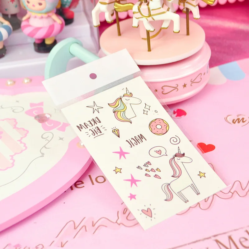 Мультипликационные наклейки с единорогом Kawaii луна звезда радуга единорог