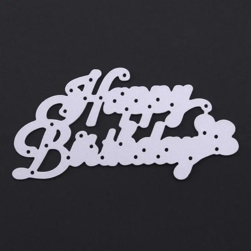 Happy Birthday Letters Metal Cutting Dies DIY Scrapbooking Stencil Photo Album Decorative Embossing Folder Card Template | Дом и сад