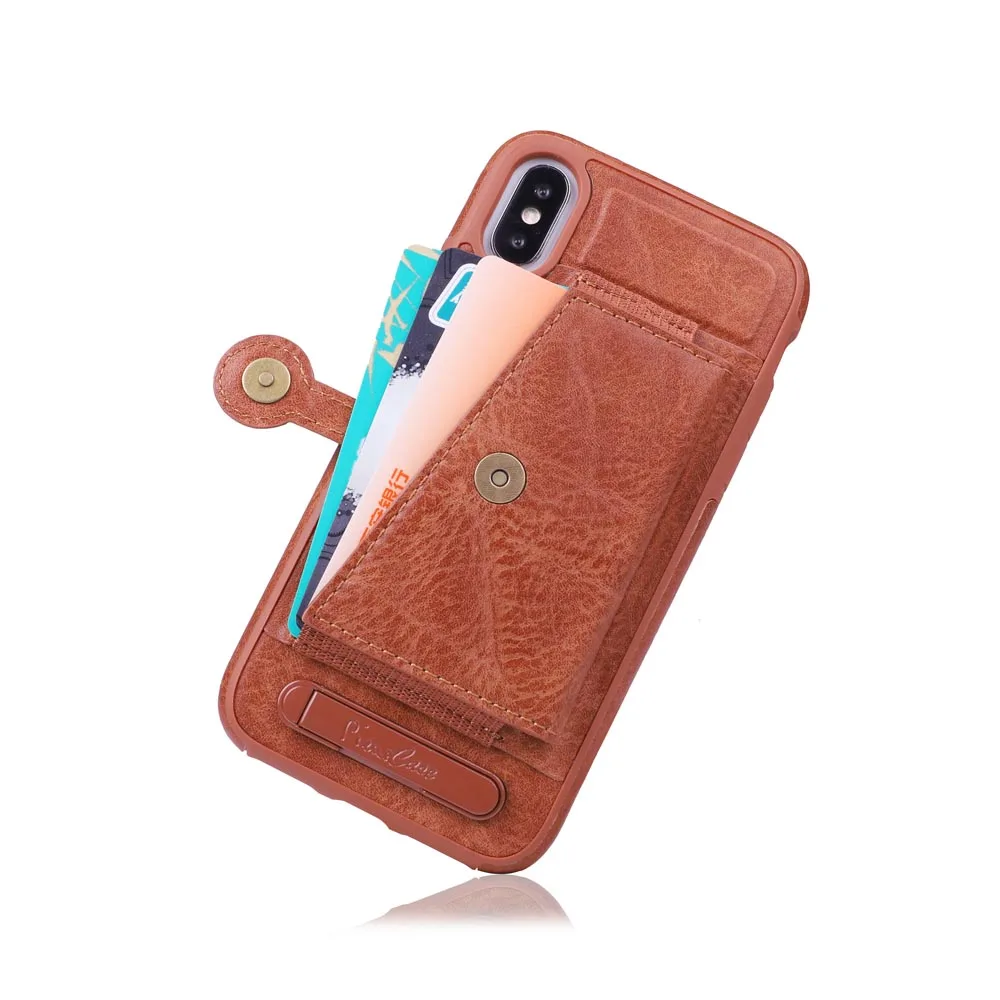 Бренд кожаный бумажник чехол для телефона с держатель карт iPhone 6 6S 7 8 Plus X сильные