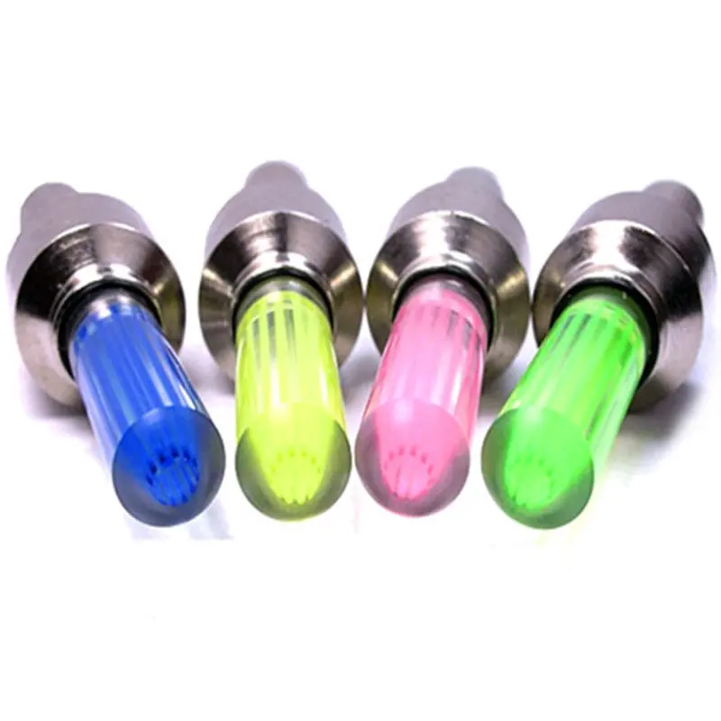2pcs Bicycle Tire Valve Lights Cycling Wheel Caps LED Lantern Bike Spokes Lamp Accessories Color blue Green Pink Yellow | Спорт и