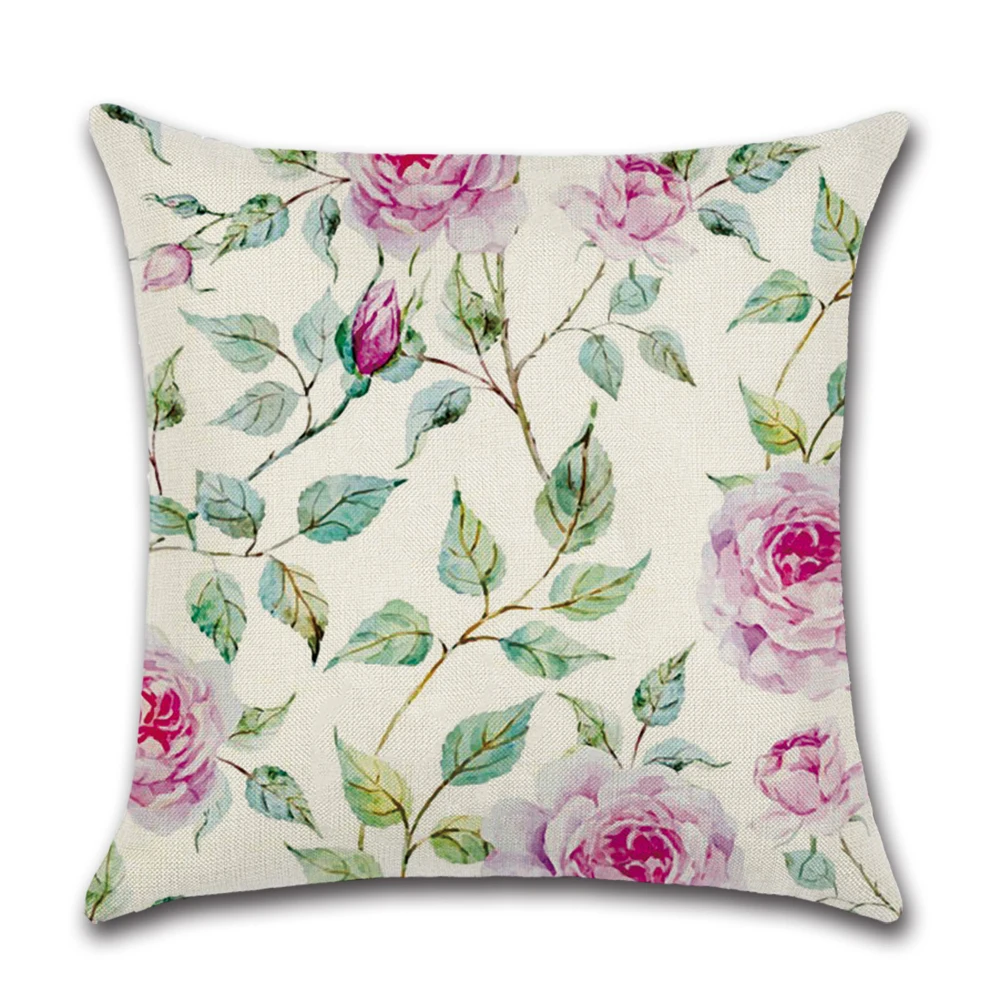 

Palm Leaf Decorative Cushions For Sofa Linen Cushion Cover Tropical Plants Leaves Pillowcase Car Home Decor Throw Pillows Cover