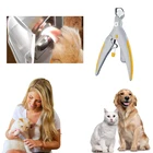 Профессиональная машинка для стрижки автоматический поводок для собак триммер для ногтей кошачий коготь шлифовальный станок с светодиодный светильник  amp 5X Лупа безопасность Pet кусачки для ногтей