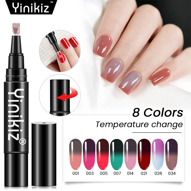

Yinikiz Hot Thermal Temperature Change Color Pen Nail Gel Polish Soak Off UV Chameleon Gel Polish Led Nail Polish Gel Lacquer