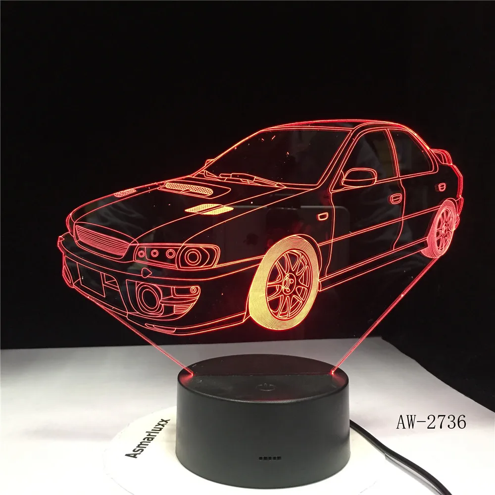 Автомобильный 3D ночник градиентный Jeep Shape USB прикроватная лампа для спальни