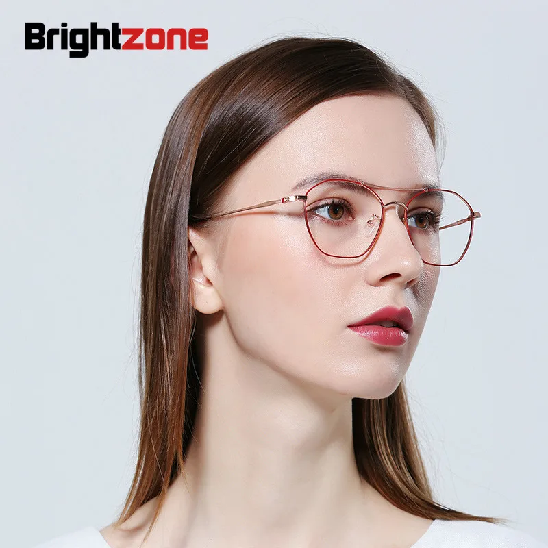 Круглые металлические очки Brightzone в полной оправе для близорукости женские